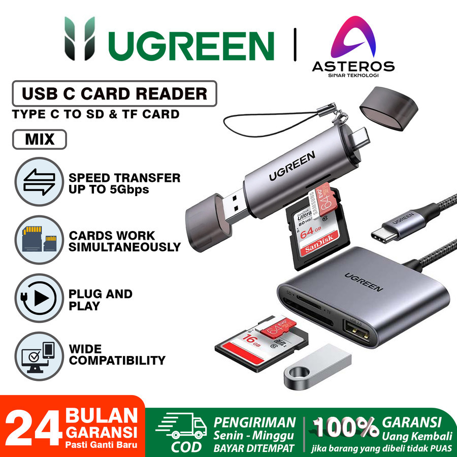 Ugreen 50706 20250 Usb 3.0 Card Reader All in One For CF TF SD SDHC SDXC MMC M2 - Card Reader Ugreen