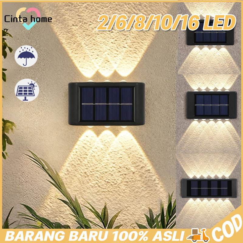 Lampu Dinding Tenaga Surya Lampu Taman Solar Lampu Taman Tenaga Lampu Tembok LED Surya Anti Air & An