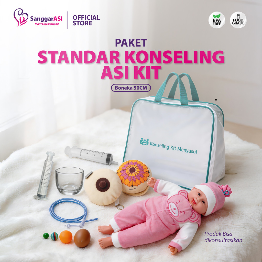 [Sanggar ASI] Paket Konseling Menyusui ASI Kit Boneka 50 cm/Breastmodel dan Peraga Lambung bayi