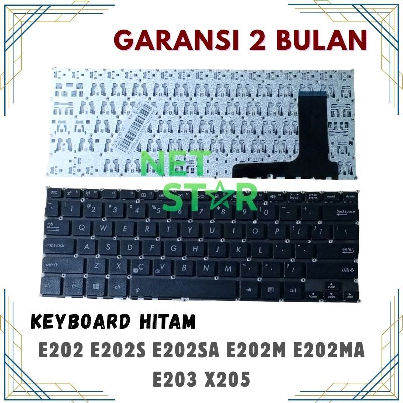KEYBOARD ASUS E202 E202s E202sa E202m E202ma X205 X205t X205ta HITAM -NS