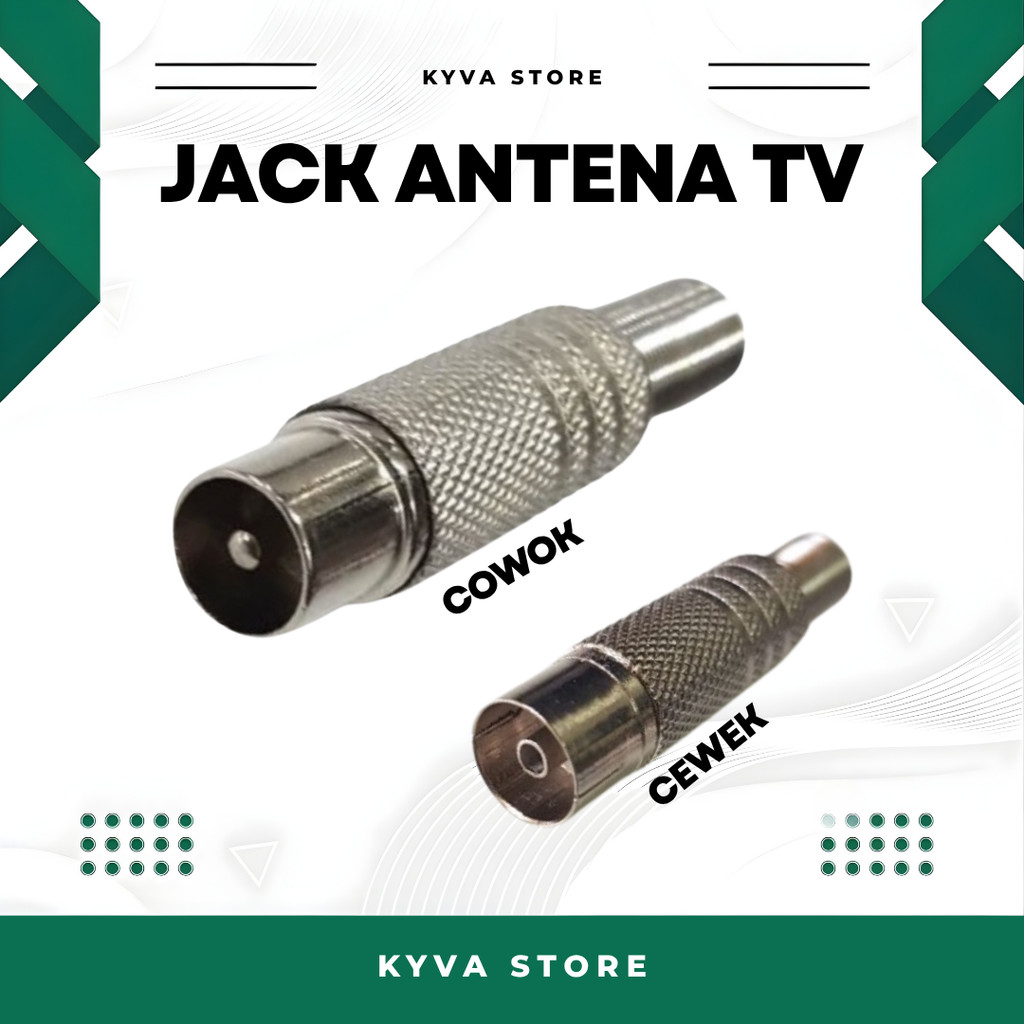 JACK ANTENA TV BESI PREMIUM MALE FEMALE KONEKTOR ANTENA TV DIGITAL