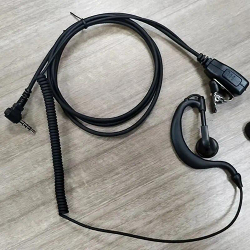 Advanced Police C-Ring Ear Hanger Headset with PTT Mic, 1Pin PTT,Big Knob Earplugs,Earphone Headset 