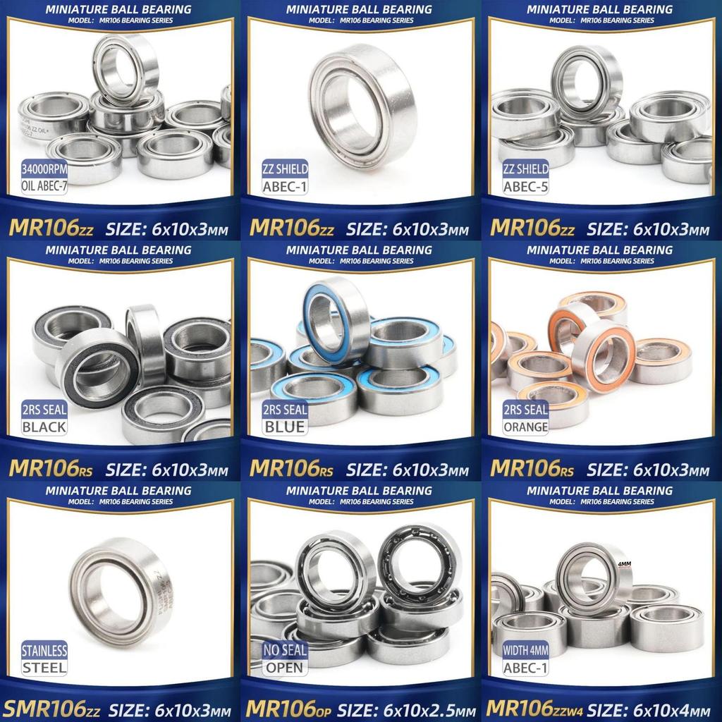 FUSHI MR106zz MR106 2rs 6x10x3 mm Miniature bearing 10PC For Strong Handpiece Marathon MR106rs MR106