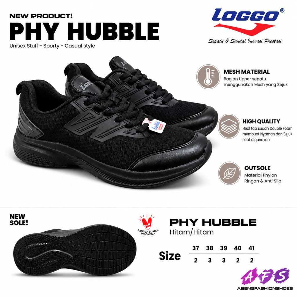 Sepatu Sneakers Pria Wanita Loggo PHY Hubble Sport Casual Premium