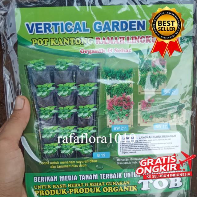 Sepaket Tanaman vertical garden kantong karpet Vertical plus 15 Tanaman Vertical Garden