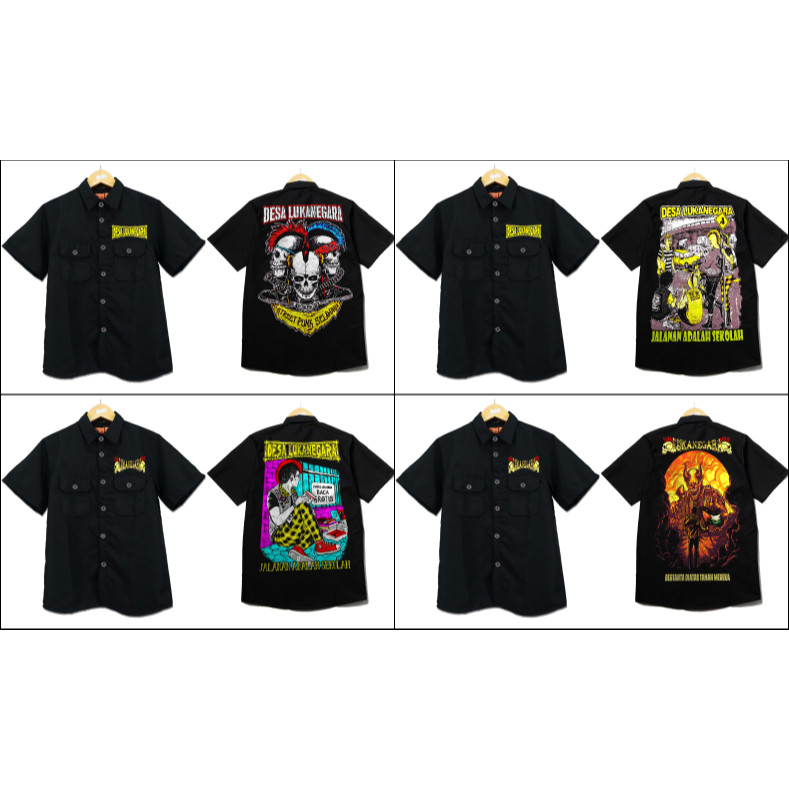 cod freee stiker KEMEJA BAND DESA LUKA.KEMEJA BAHAN TEBAL PREMIUM,KEMEJA PENDEK HITAM,KEMEJA HITAM,K