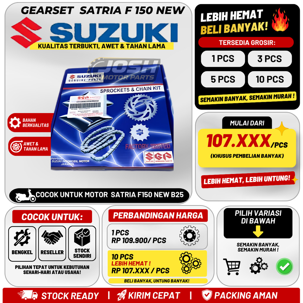 GEAR SET SUZUKI SATRIA FU 150 NEW/FACELIFT/2013-2015