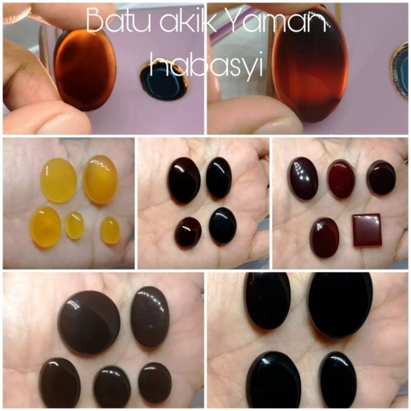 Akik dan permata Batu akik yaman habasyi yaman ahmar dari yemen coklat hitam kuning tembus senter mu