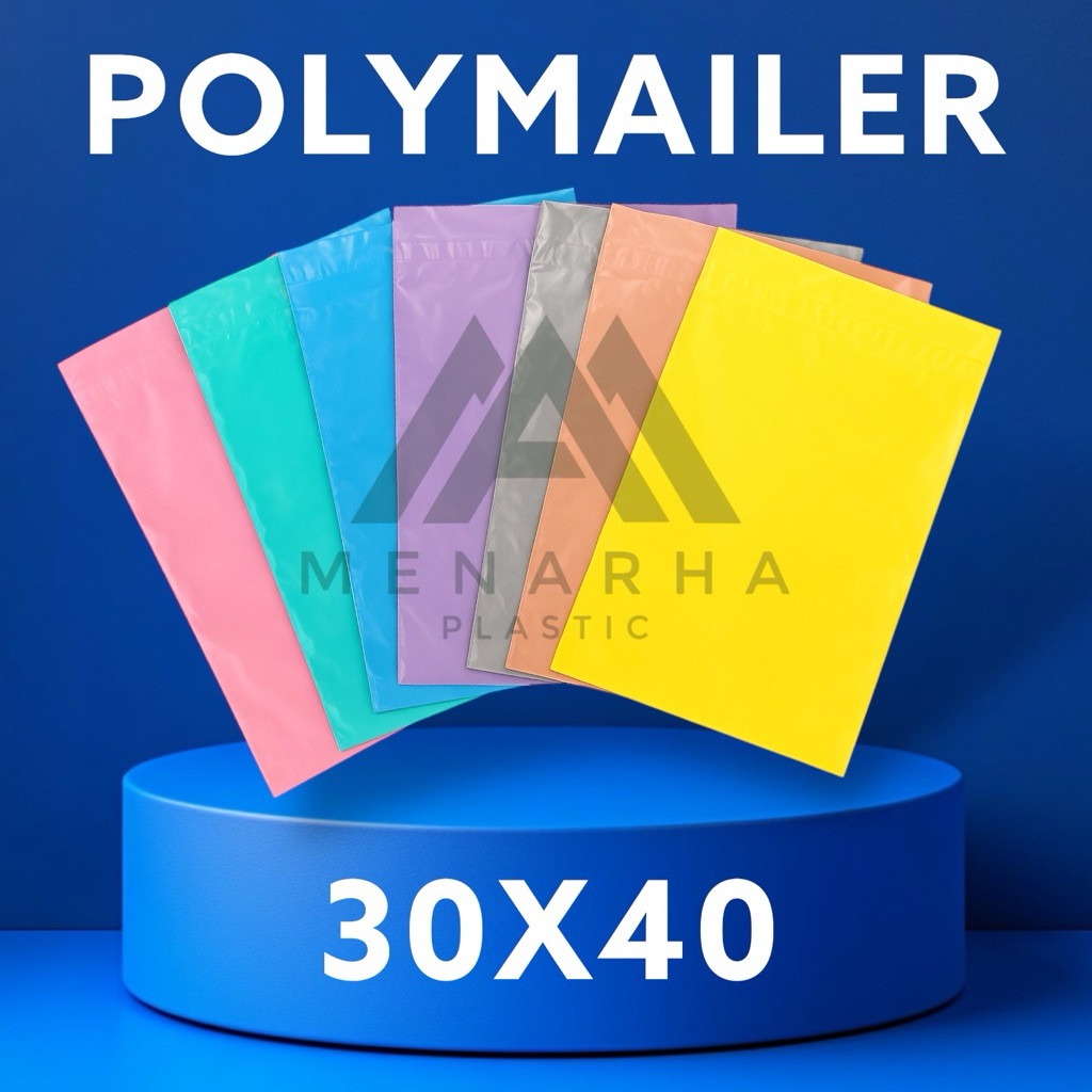 Polymailer Warna 30x40 Isi ±100pcs / Plastic Packing Murah Tebal Glossy / Amplop Lem Seal