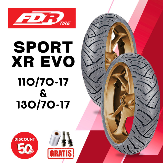 SEPASANG Ban Motor FDR SPORT XR EVO 110/70 & 130/70 RING 17 Tubeless
