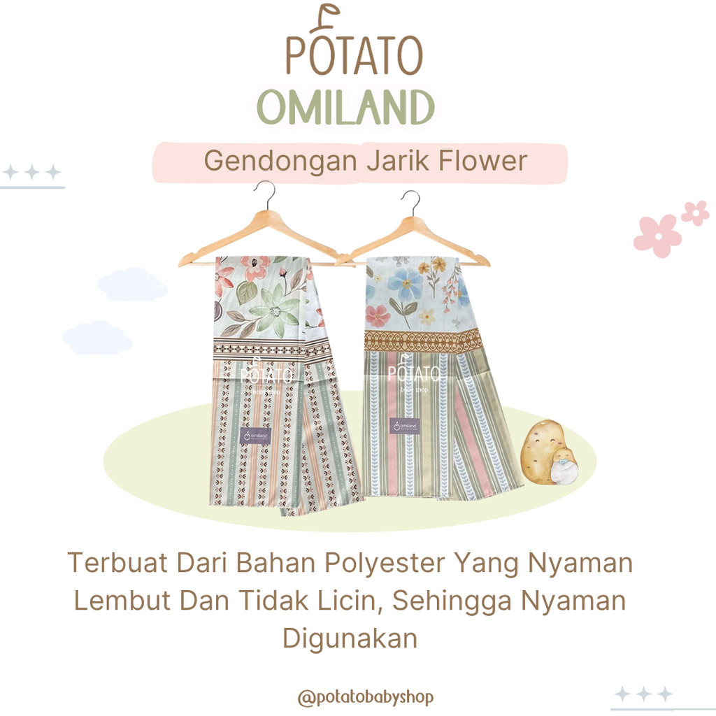 Omiland Gendongan Jarik Flower Motif/ Gendongan Bayi Motif Bunga