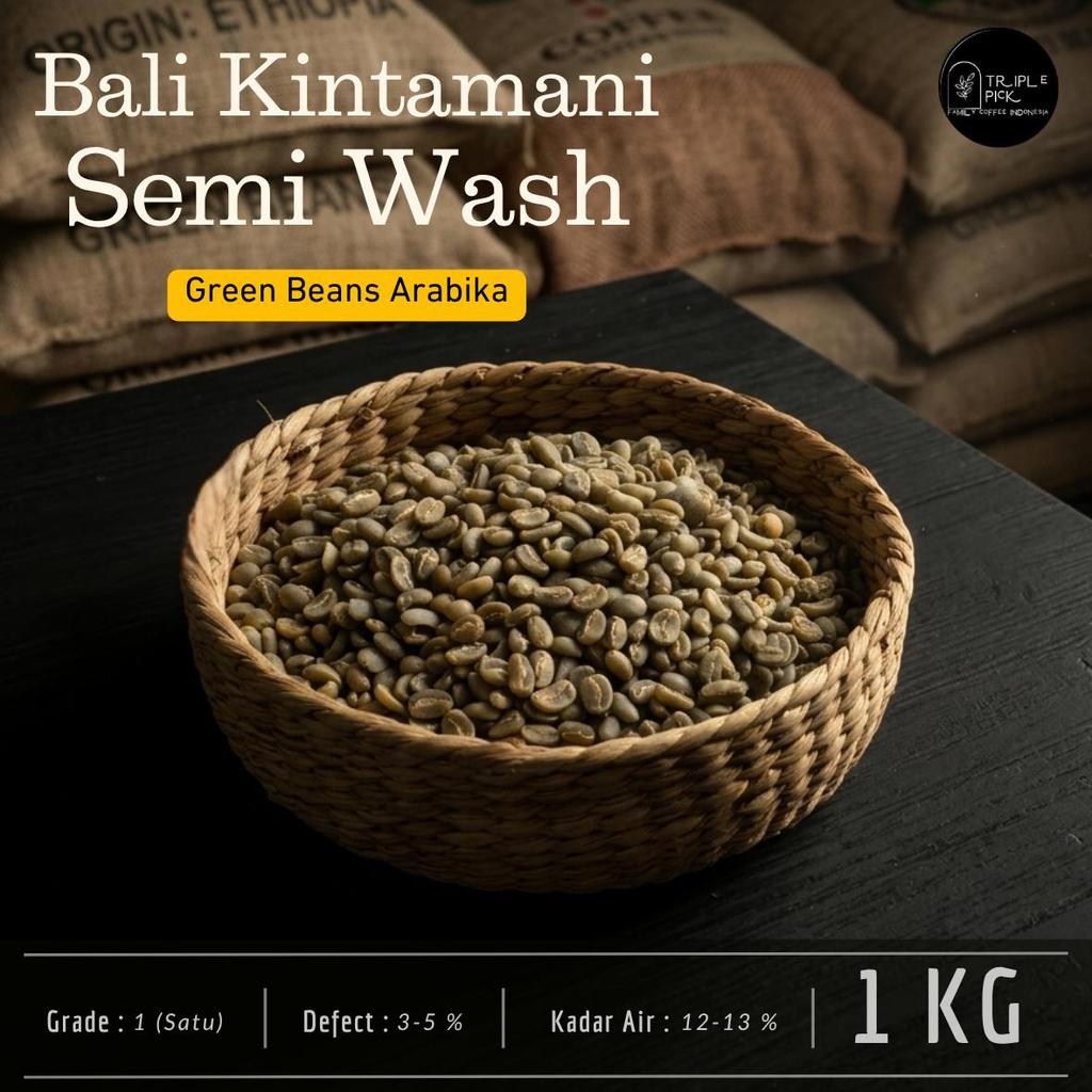 green bean / Biji kopi arabika Bali Kintamani  - Semi wash TERMURAH