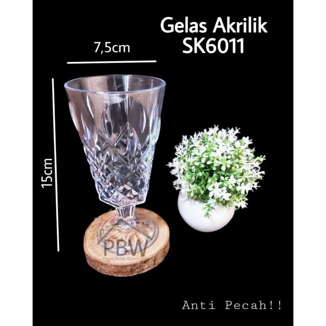TERLARIS Gelas Slocky Akrilik Golden Sunkist SK6011 / Gelas Wine / Gelas Piala