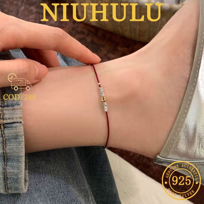 Gelang Kaki Tali Merah Keberuntungan Koin Cina Untuk Wanita