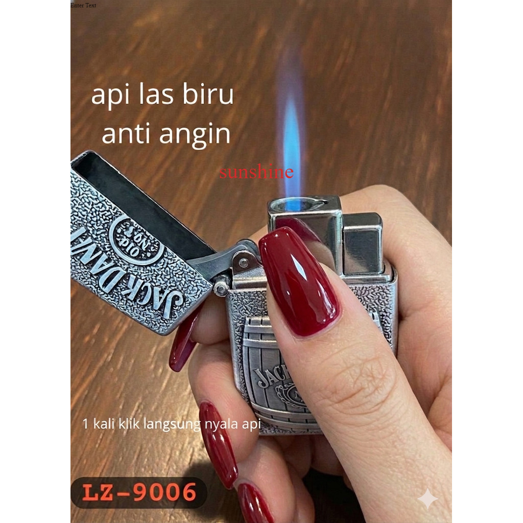Korek Gas JackDaniels Korek Api Las Motif Timbul  Isi Ulang Gas Korek Unik & Antik LZ-9006 BISA COD