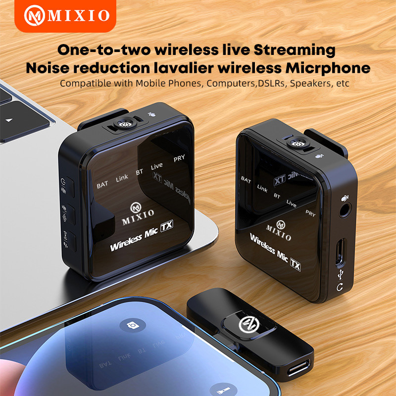 MIXIO - Mikrofon Lavalier T9/T10 Wireless Microphone Professional HP