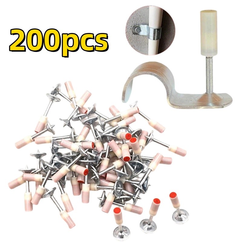 200pcs Paku Beton Ramset Paku Ramset Beton Paku Tembak Beton Dan Besi Standart Washer Besar Lurus Is