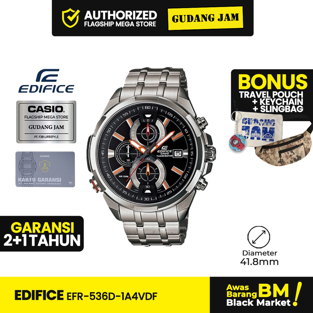 Edifice Jam Tangan Pria EFR-536D-1A4VDF Stainless Steel Strap