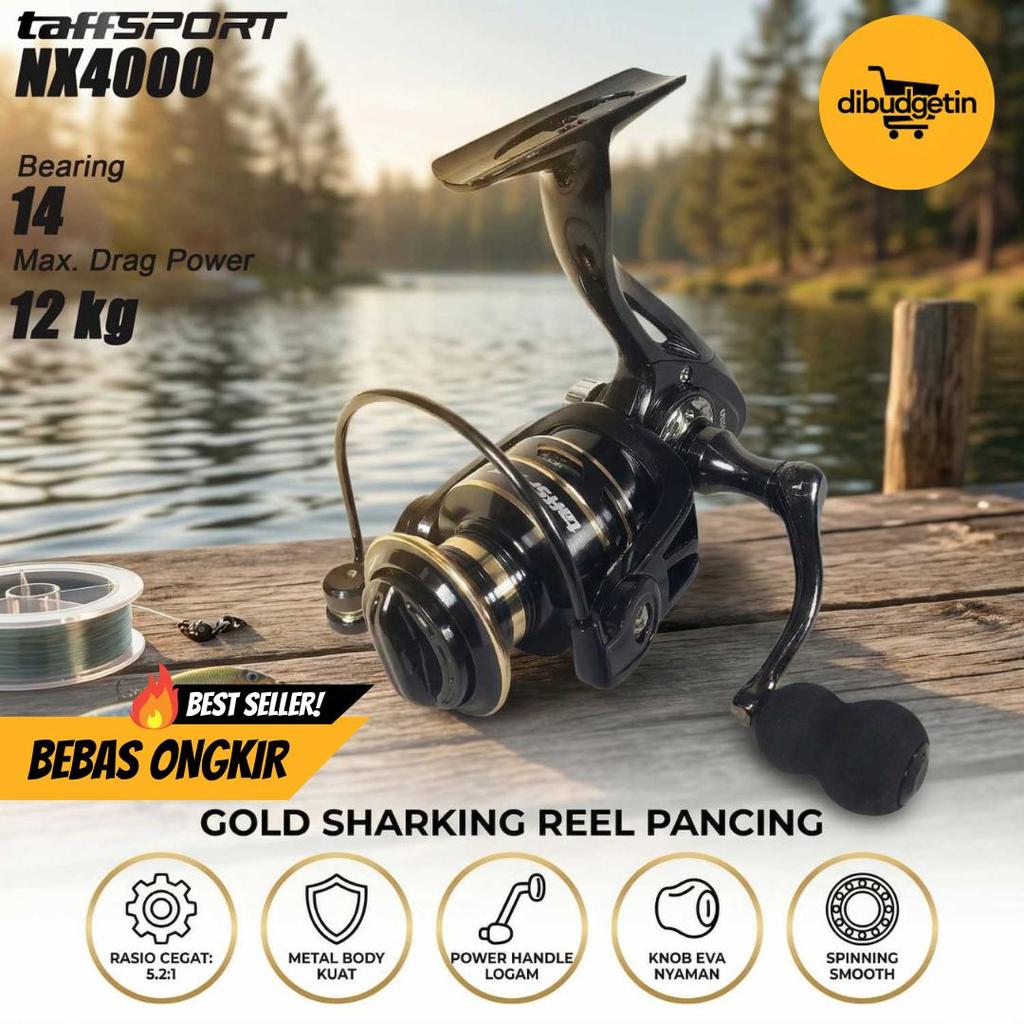 TaffSPORT Reel Pancing Spinning Fishing Reel 5.2:1 4000 - NX4000