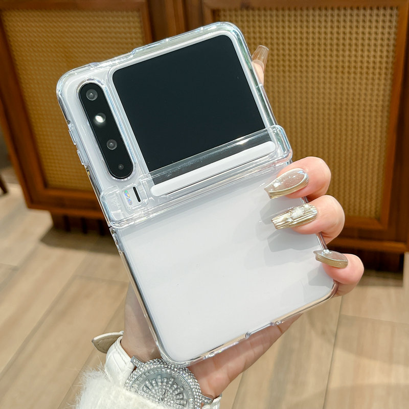 Casing ponsel lipat untuk Huawei Pura X, casing ponsel TPU keras sumbu magnetik transparan