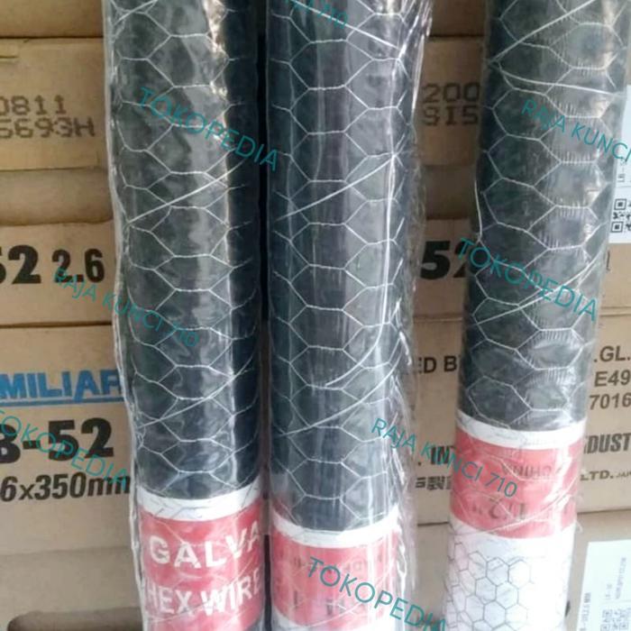 Kawat Kandang Ayam Anti Karat Galvanis Hexagonal Tebal 1/2" inch  7mtr