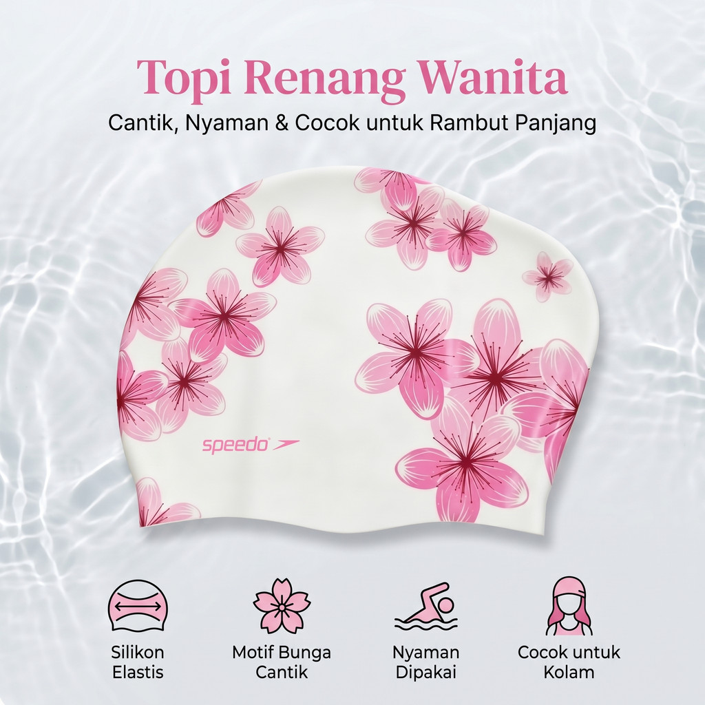 Speedo Topi Renang Silikon Ukuran Besar Untuk Wanita Dewasa Dengan Rambut Panjang Lebat Ruang Lebih