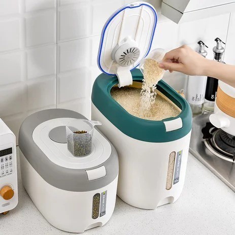 Tempat Beras Tempat Penyimpanan Beras Rice Bucket Anti Kutu  / Dispenser Beras Wadah Beras 10 Kg