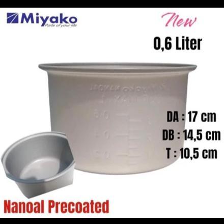 Panci Rice Cooker Miyako Nanoal Anti Lengket 0,6L/1,2L/1,8 Liter untuk Magic Com Miyako MCM 606,609,