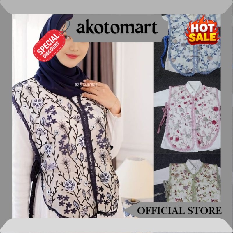 Vest Brokat Tile Garden PREMIUM/Vest Brokat Kondangan/Rompi Wanita JM