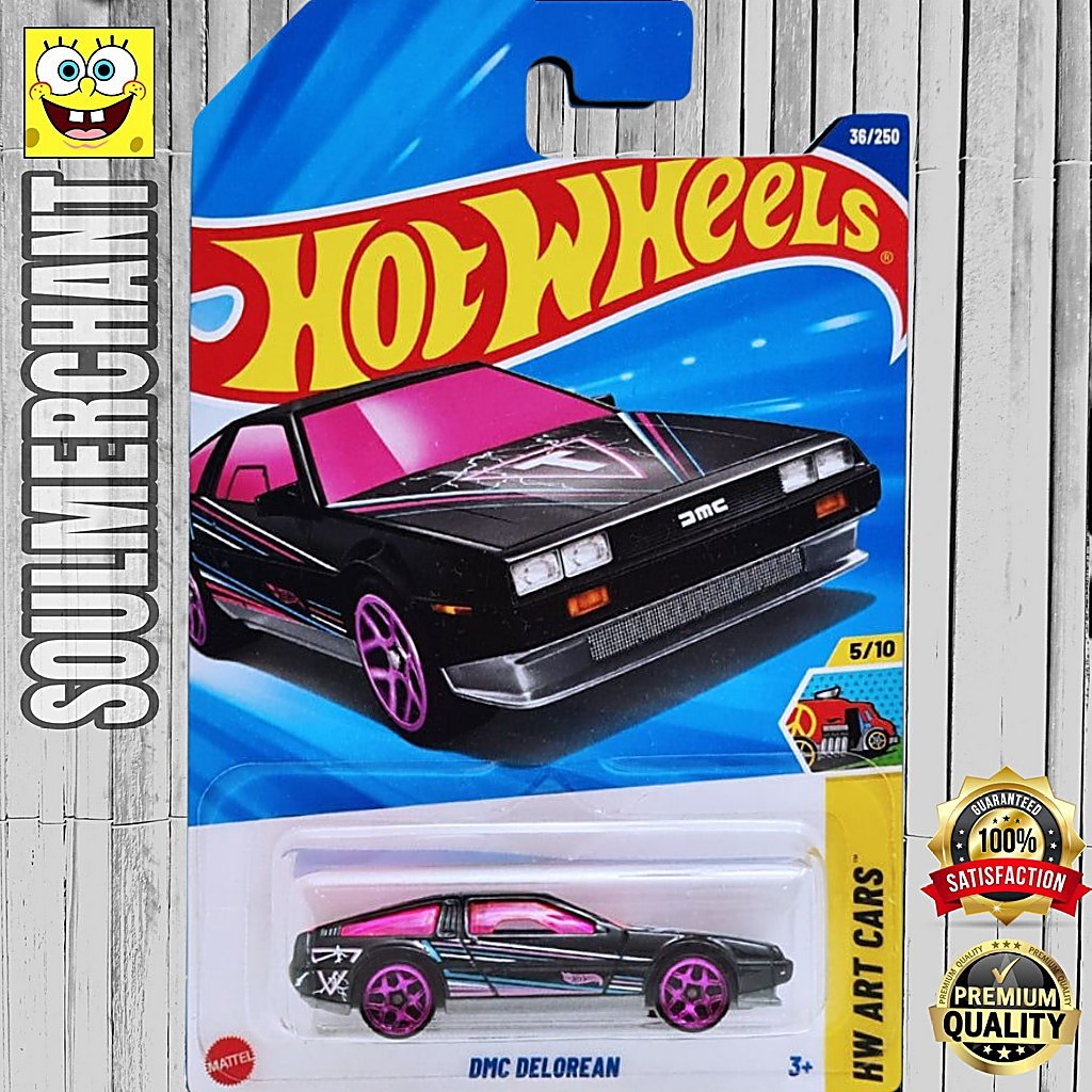 Hot Wheels DMC Delorean Hitam Diecast Mobil Sport