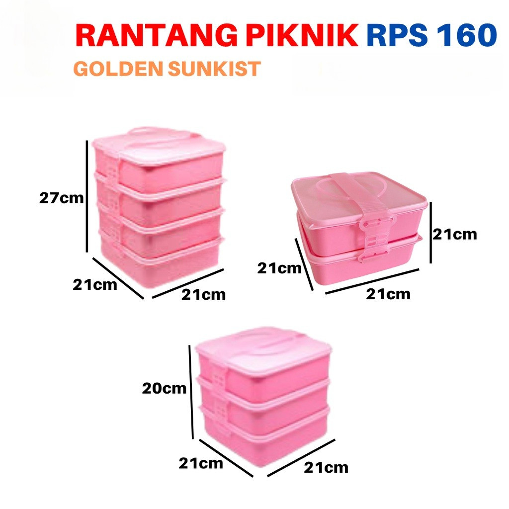 Rantang Piknik Susun Anak Wadah Saji Makanan RPS 160 Golden Sunkist