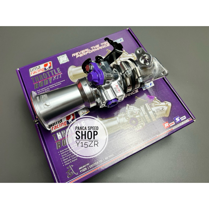 THROTTLE BODY KIT UMA RACING TB DOWNDRAFT UMA MX KING 150 Y15ZR, NMAX NEW, AEROX OLD,AEROX NEW, AERO