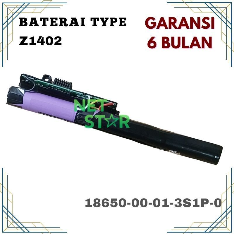 Baterai Acer ONE 14 14Z Z1402 1402-394D 18650-00-01-3S1P-0 Z1402 Series -NS