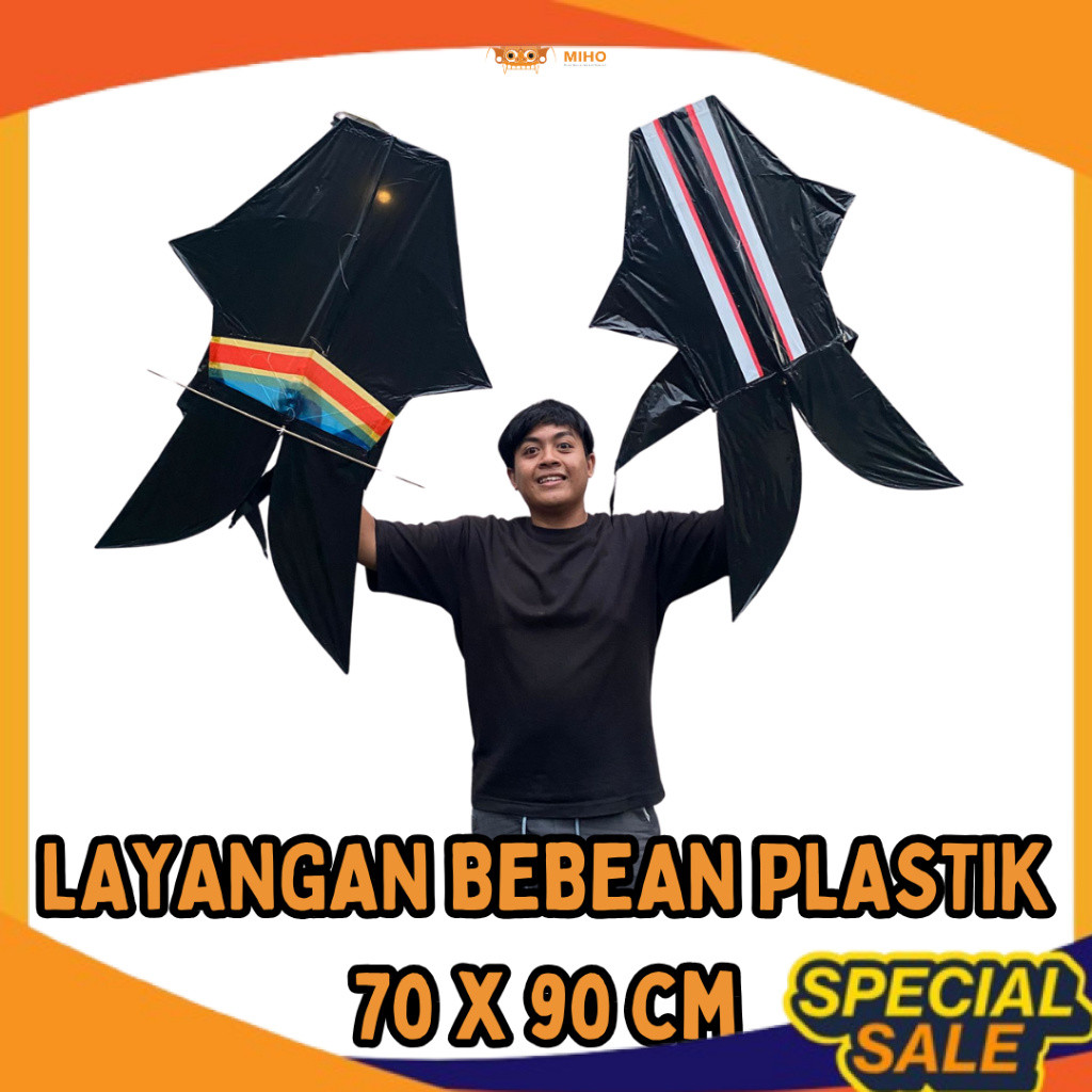 Layangan Bebean plastik mini 70 x 80 cm meter - Bebean plastik Mini - Layangan Ikan Bali - Layangan 
