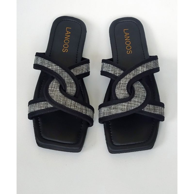 ab2 SENDAL WANITA SELOP / SANDAL SLEMPANG BAN 3 /SANDAL CEWEK FLAT MURAH