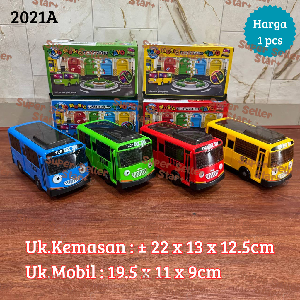 Mainan Bus Mobil Tayo Ada Musik Dan Lampu / Mainan Tayo Baterai Musik / Litte Tayo Bus