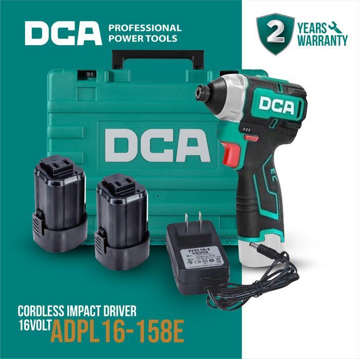 DCA Cordless Impact Driver / Bor Impact Driver Baterai 16Volt ADPL16-158E (FULL SET)