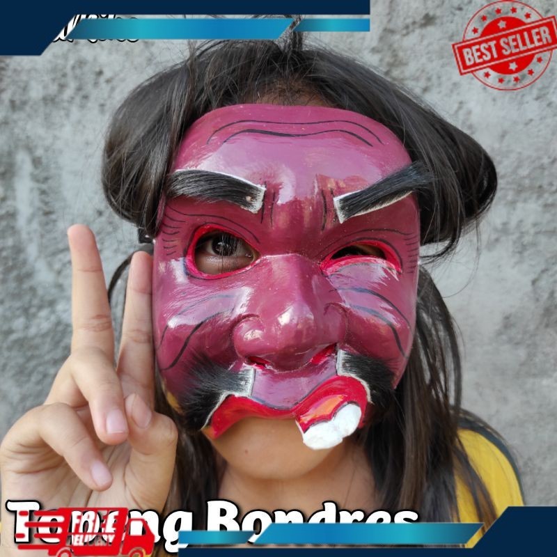 TOPENG BONDRES BALI/TOPENG KAYU/TOPENG LUCU/TOPENG BALI LUCU/TOPENG BIBIR MIRING/TOPENG UNIK PALING 