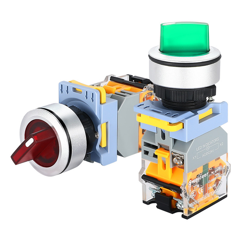 5PCS 30MM Hole Selector Knob Switch  23Position 1NO 1NC 2NO 2NC Selflock Selfreset With Light LED 12