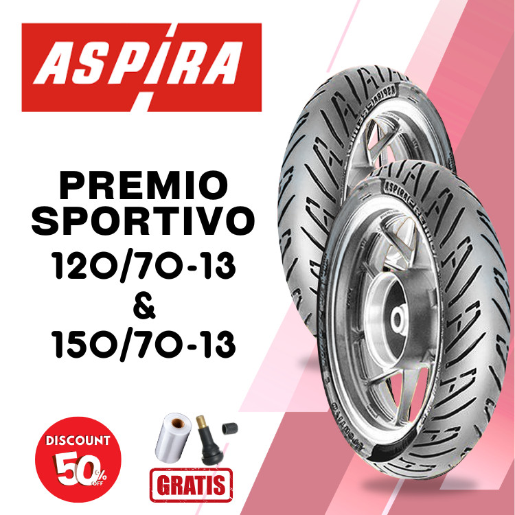 SEPASANG Ban Motor ASPIRA PREMIO SPORTIVO 120/70 & 150/70 RING 13 Tubeless