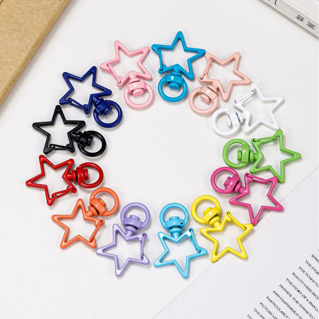 Clasp DIY A04 (24PCS) Ring ganci Hook Pentagram Love Ganci Warna