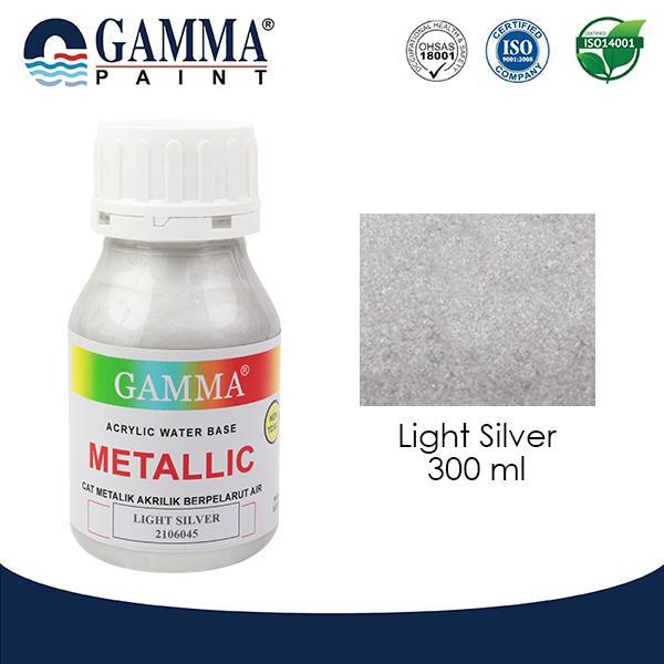 gamma Metallic Artistic Finish Acrylic Paint - Light Silver 300gr