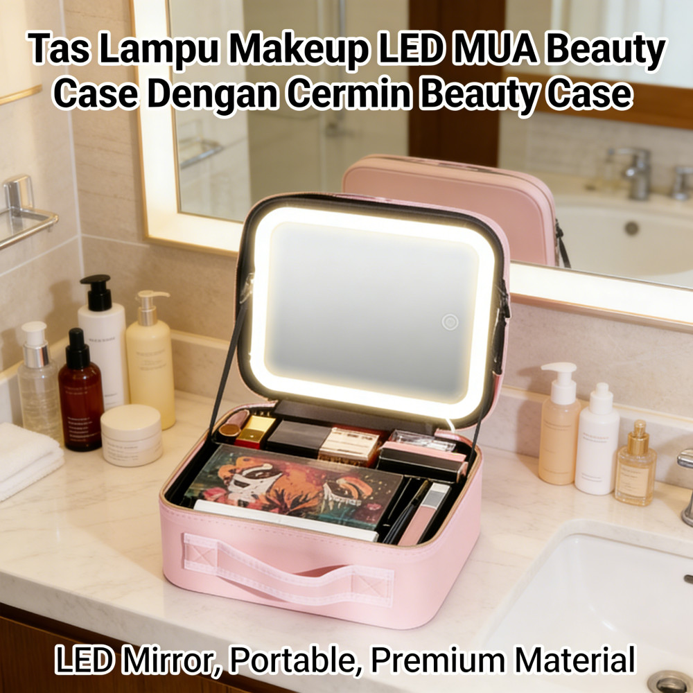 Tas Makeup Lampu MUA Bag LED Beauty Case / Tas LED MUA Beauty Case / Case Makeup Tas Beauty Lampu / 