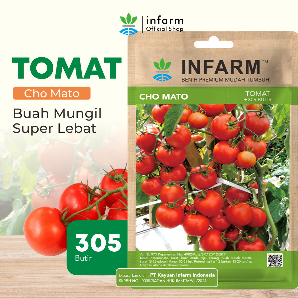 INFARM - Benih Tomat Mini Chomato Unggul, Bibit Buah Tomat Mini Hibrida Benih Buah Tomat Premium