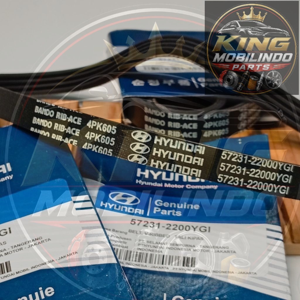 Fan belt Van Belt Tali Kipas Hyundai 57231-2200YGI Accent Verna Avega Getz KIA Visto Atoz Orisinil