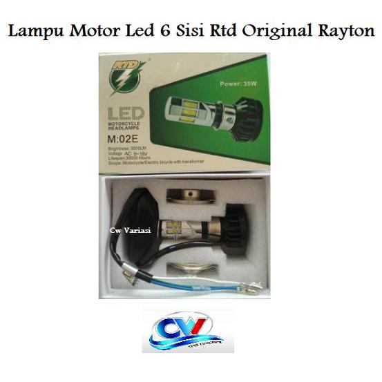 Lampu Motor Led 6 Sisi Rtd Original Rayton - putih/putih