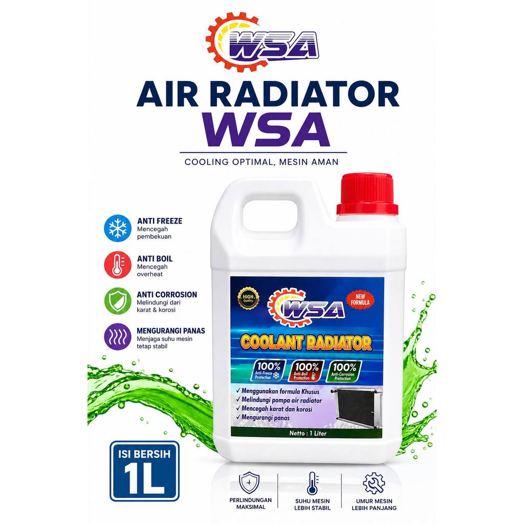 Air radiator coolant hijau /air radiator WSA/air radiator coolant