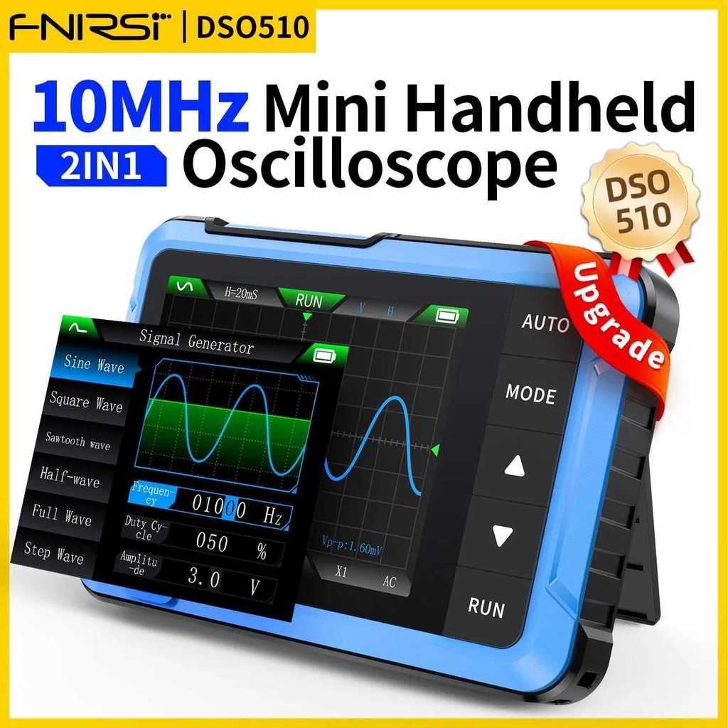 Osiloskop FNIRSI Osiloskop Digital Oscilloscope 2in1 Signal Generator 1000mAh - DSO510