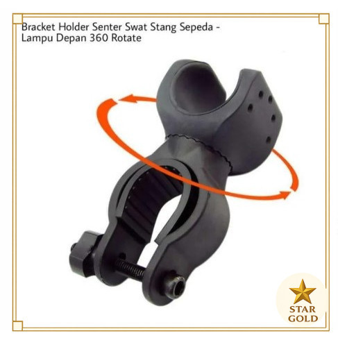 Holder Senter Sepeda 360° Bicycle Light Torch Bracket Braket Jepitan Senter Mounting Breket 360 Dera