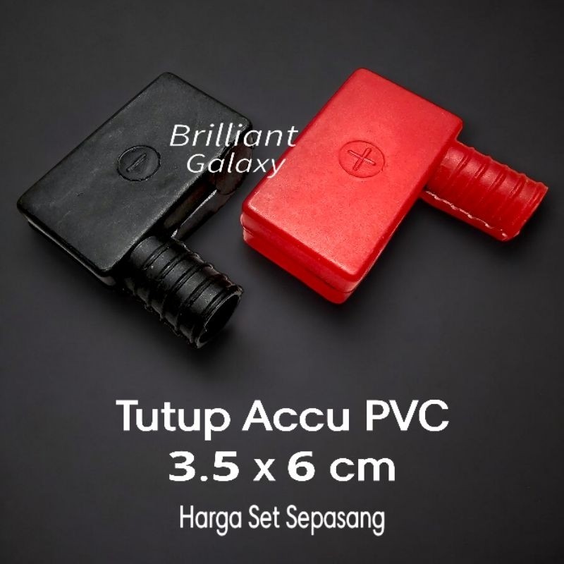 GLX2 * Tutup Accu Aki Mobil PVC - Harga Set Hitam Merah